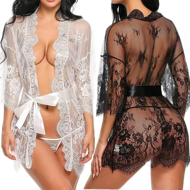 See Through Lace Lingerie Set