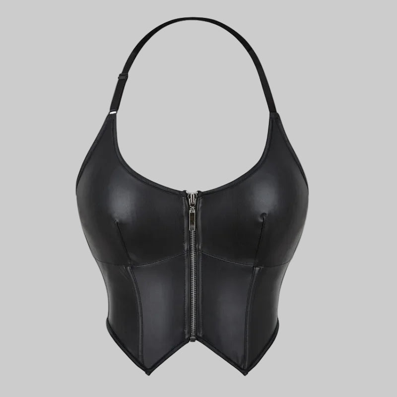 Leather Crop Top Corset