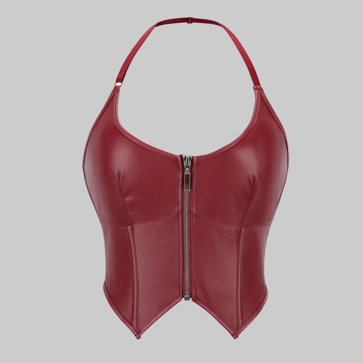 Leather Crop Top Corset