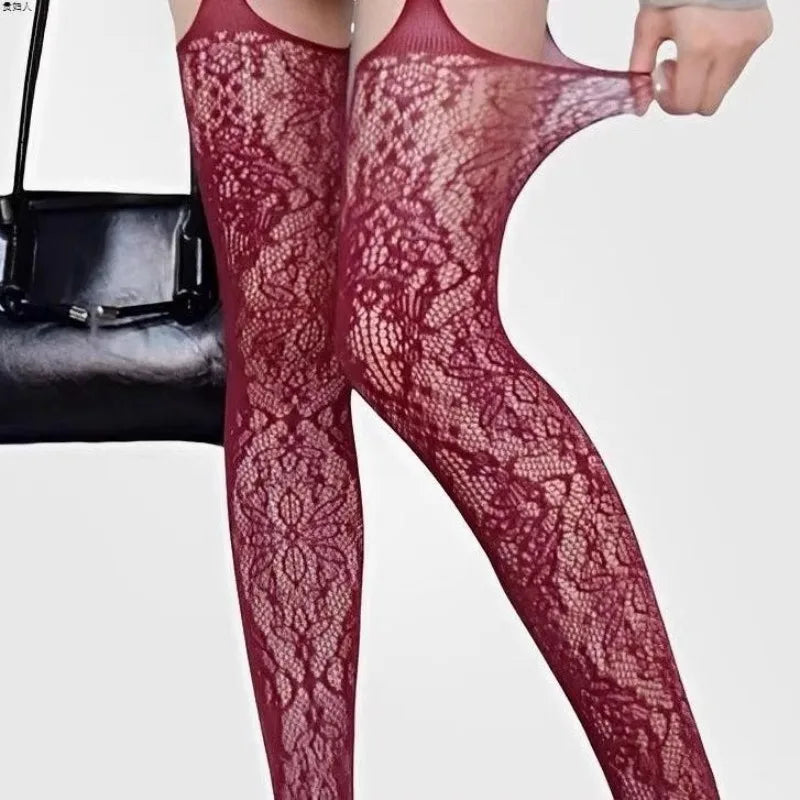 Dark Blossom Mesh Stockings