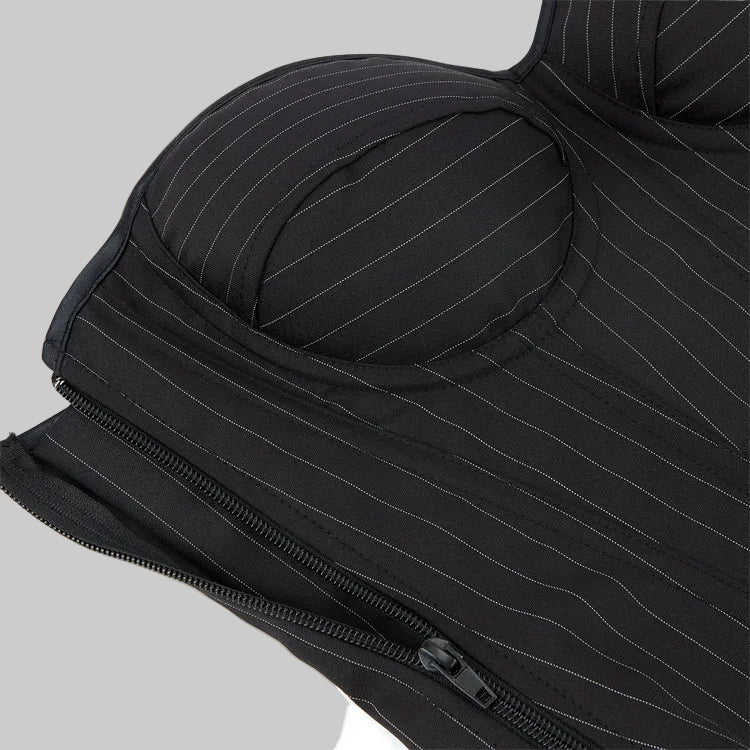 Midnight Stripes Overbust Corset