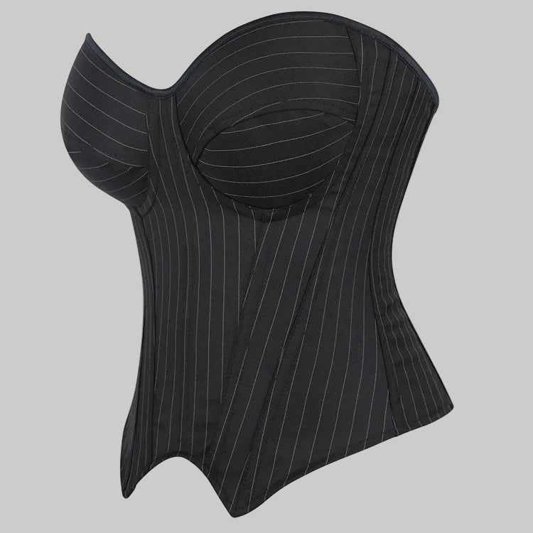 Midnight Stripes Overbust Corset