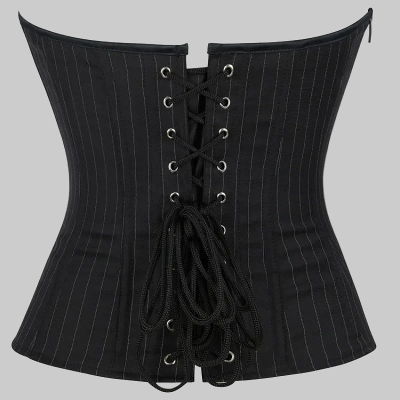 Midnight Stripes Overbust Corset