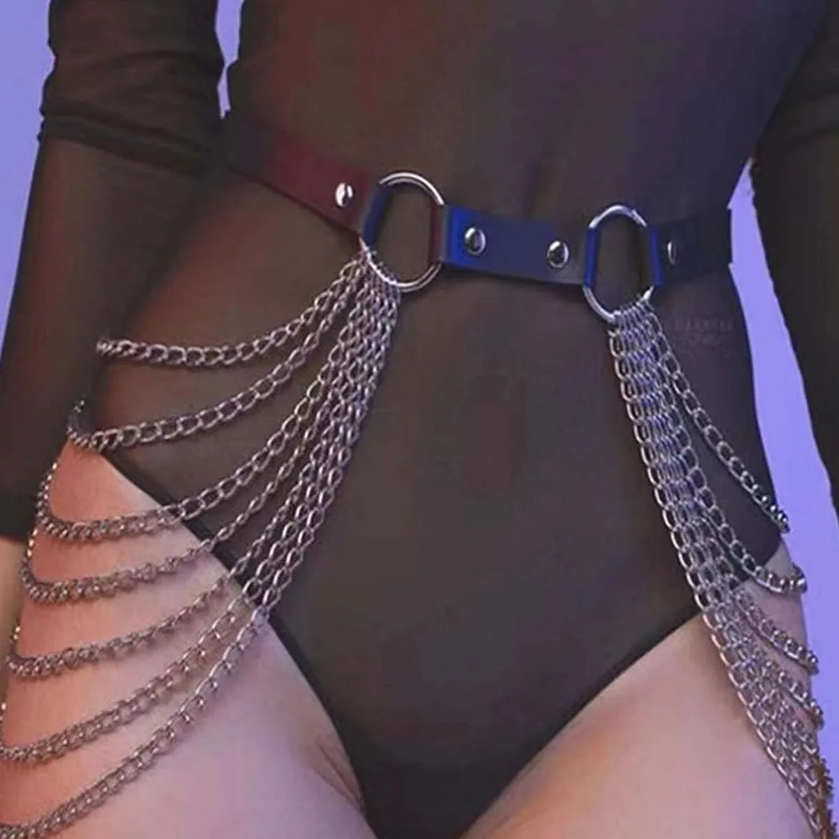BoldGleam Leather Body Chain