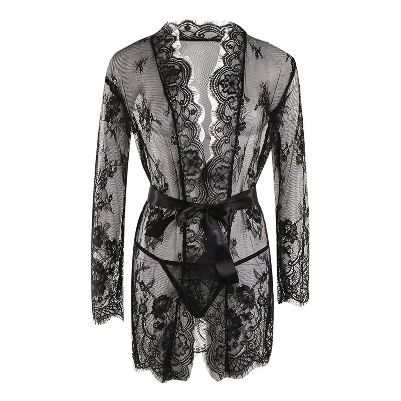 See Through Lace Lingerie Set
