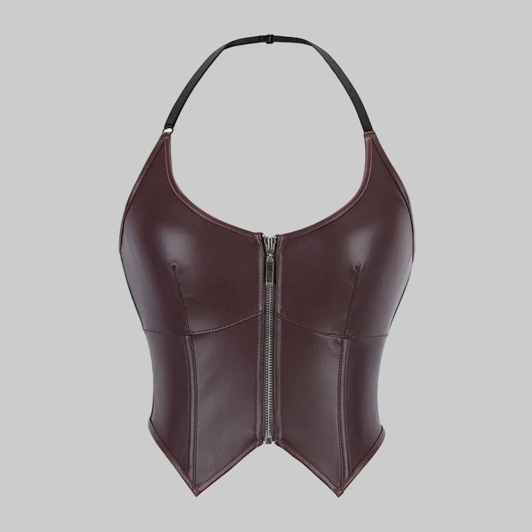 Leather Crop Top Corset