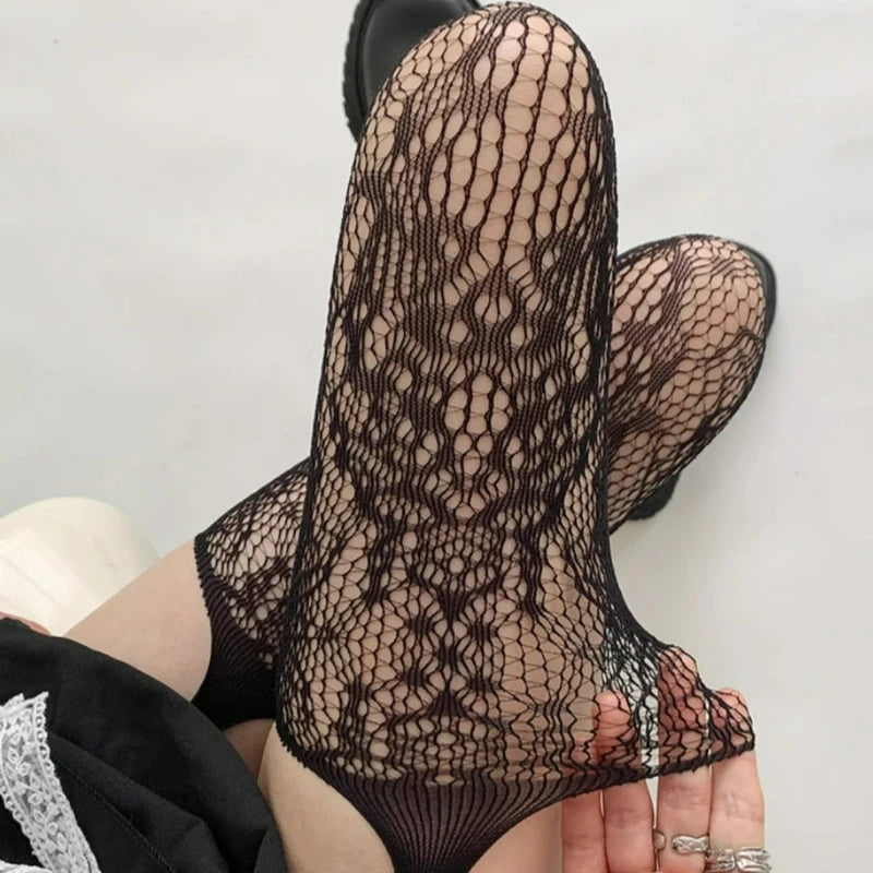 Dark Blossom Mesh Stockings