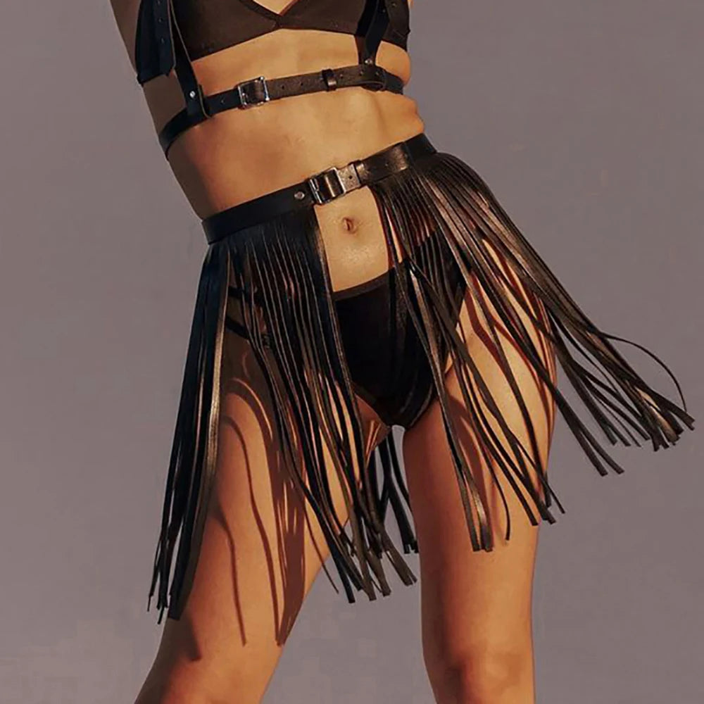 Punk Gothic Lingerie with Tassels