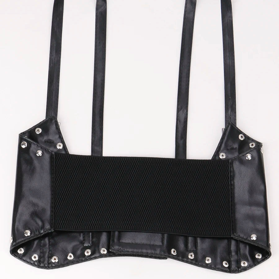 Stud Punk Shoulder Elastic Corset