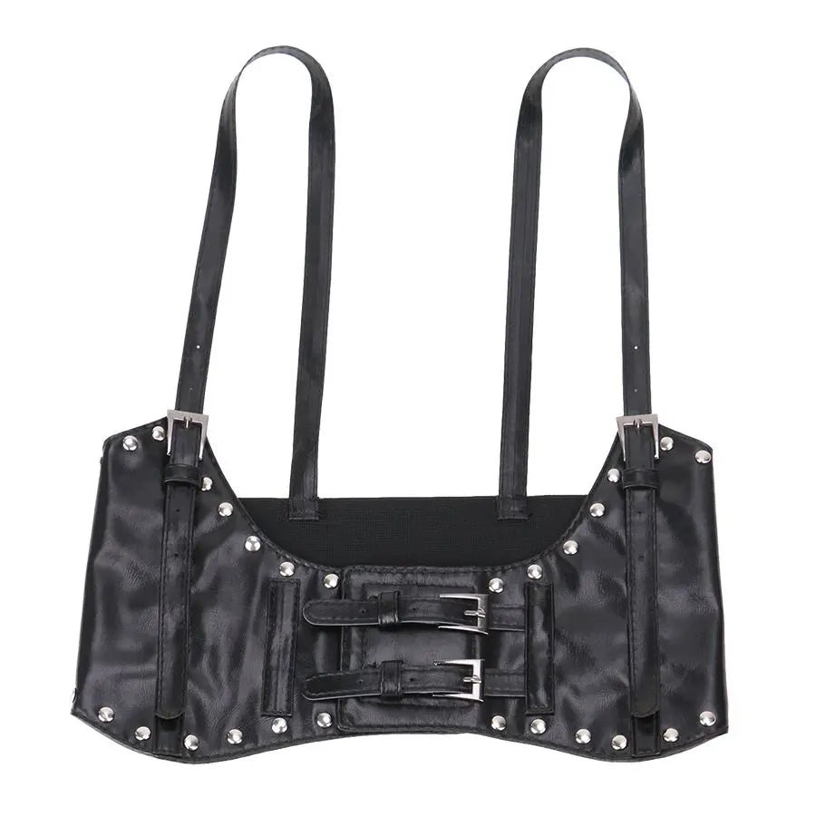 Stud Punk Shoulder Elastic Corset