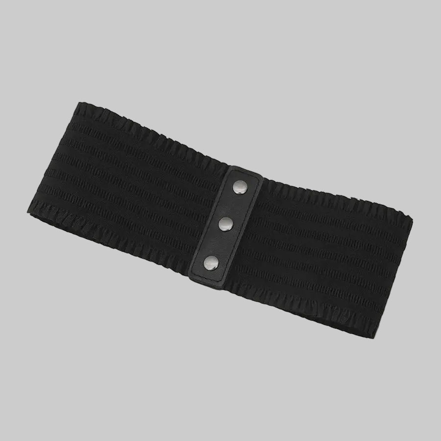 Ruffles Triple-Buckle Wide Waist Belt