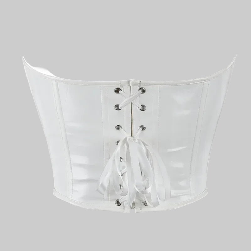 Shiny Leather Crop Top Corset