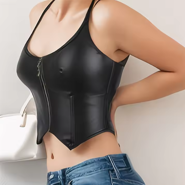 Leather Crop Top Corset