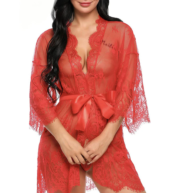 See Through Lace Lingerie Set