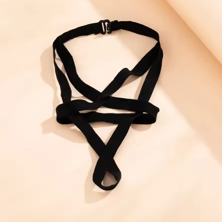 Elastic Gothic Cross Anklet