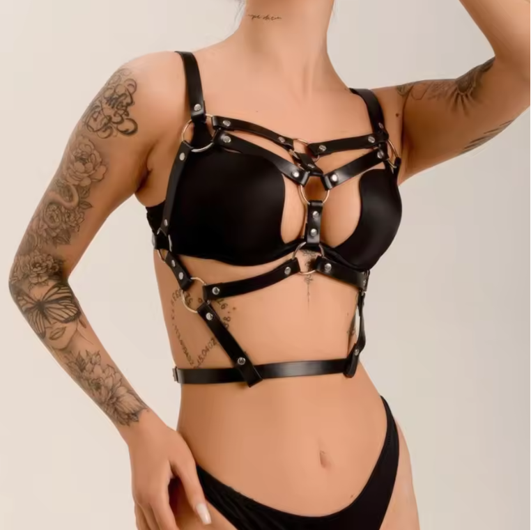 Rave Leather Bandage Harness