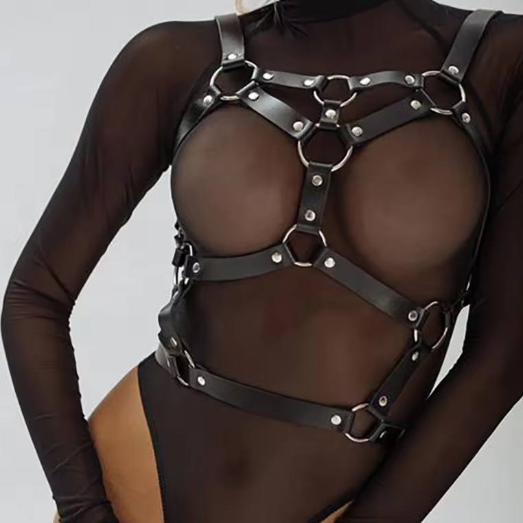 Rave Leather Bandage Harness