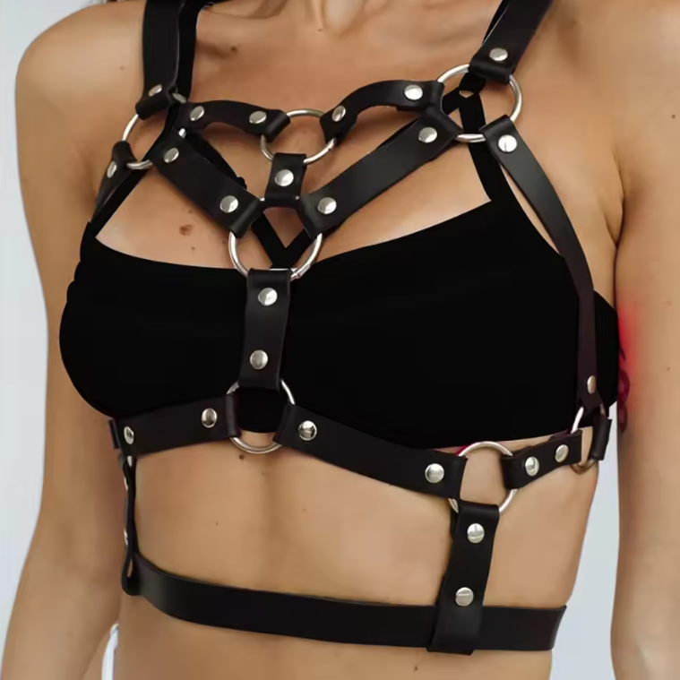 Rave Leather Bandage Harness