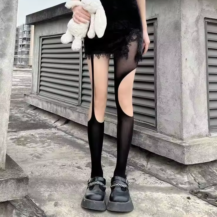 Rebel Kiss Torn Mesh Stockings