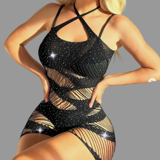 Dark Halo Sheer Fishnet Bodysuit