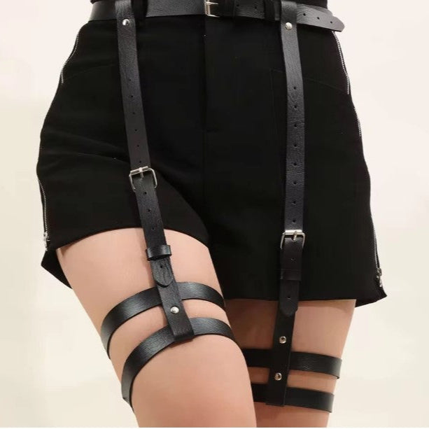 Punk Leather Sexy Suspenders