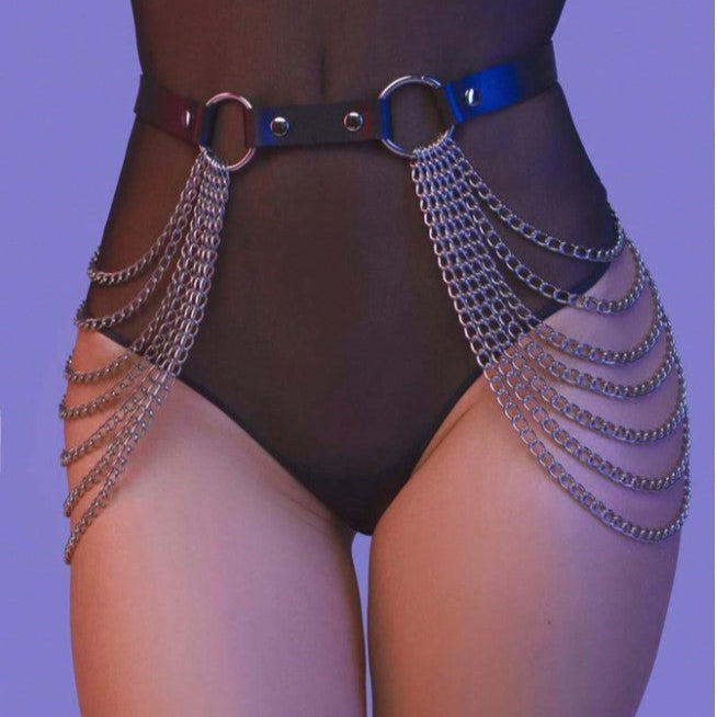 BoldGleam Leather Body Chain