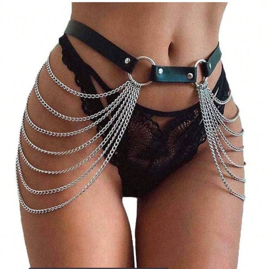 BoldGleam Leather Body Chain