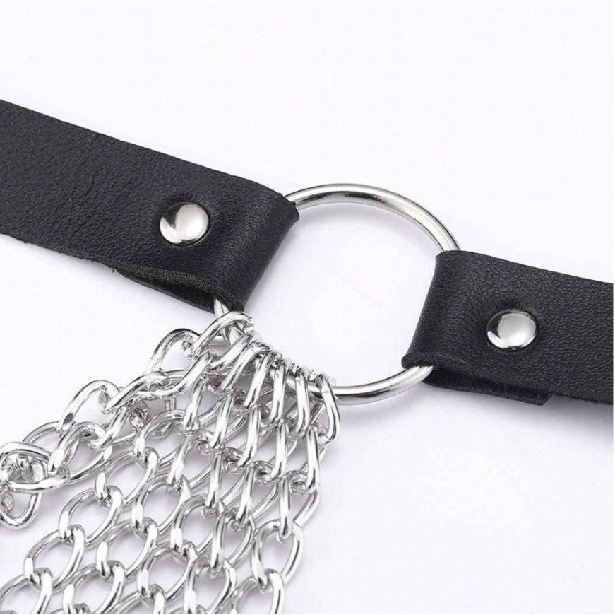 BoldGleam Leather Body Chain