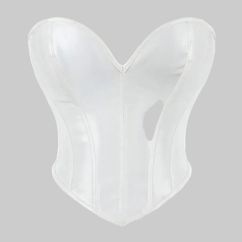 Shiny Leather Crop Top Corset