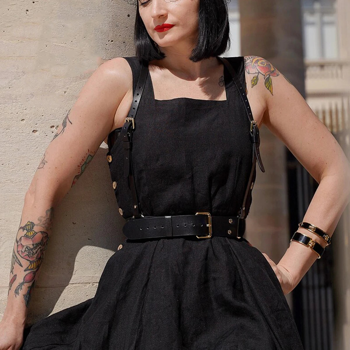 GraveLuxe Gothic Leather Harness