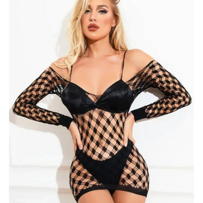 Shadowbound Fishnet Bodysuit