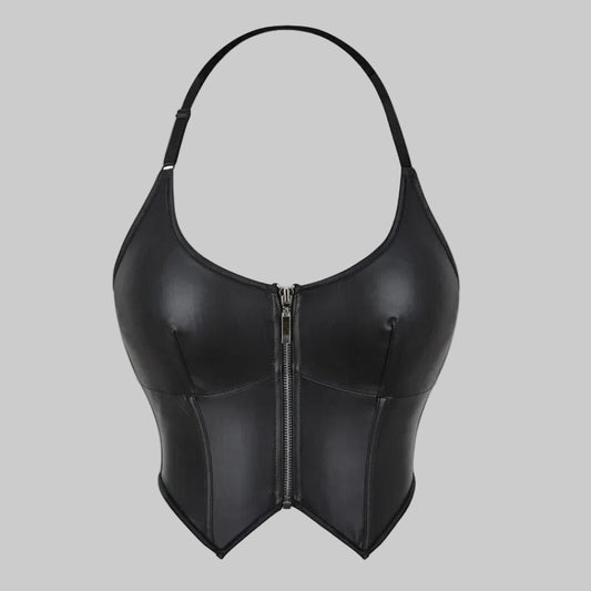 Leather Crop Top Corset