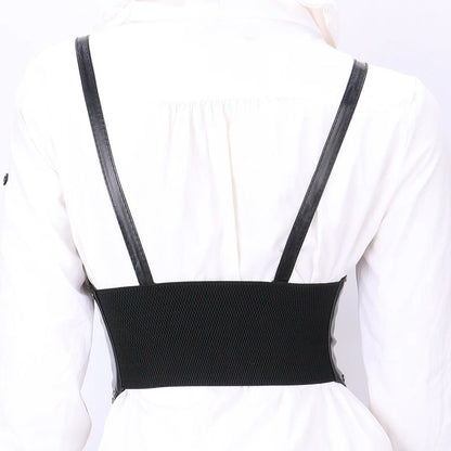 Stud Punk Shoulder Elastic Corset