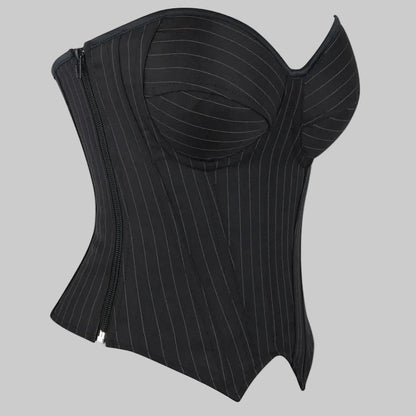 Midnight Stripes Overbust Corset