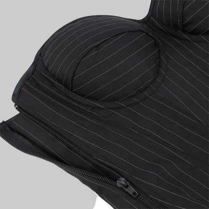 Midnight Stripes Overbust Corset