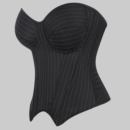 Midnight Stripes Overbust Corset