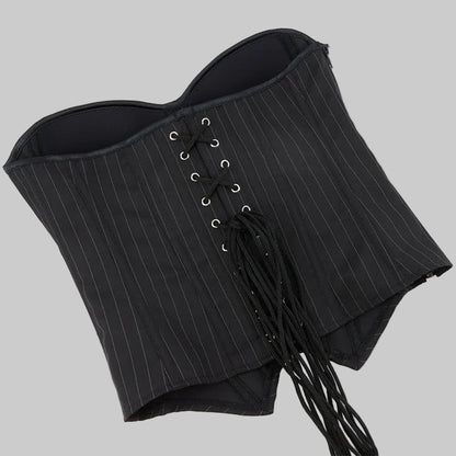 Midnight Stripes Overbust Corset