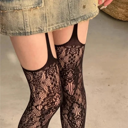 Dark Blossom Mesh Stockings
