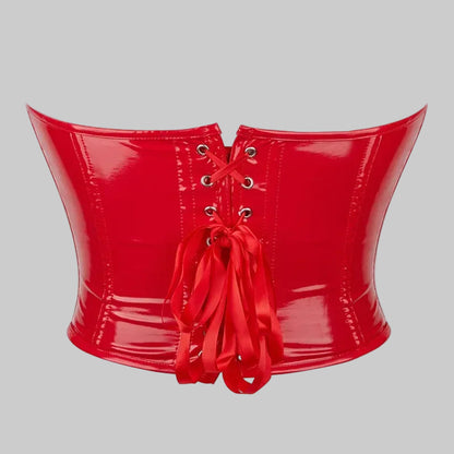 Shiny Leather Crop Top Corset
