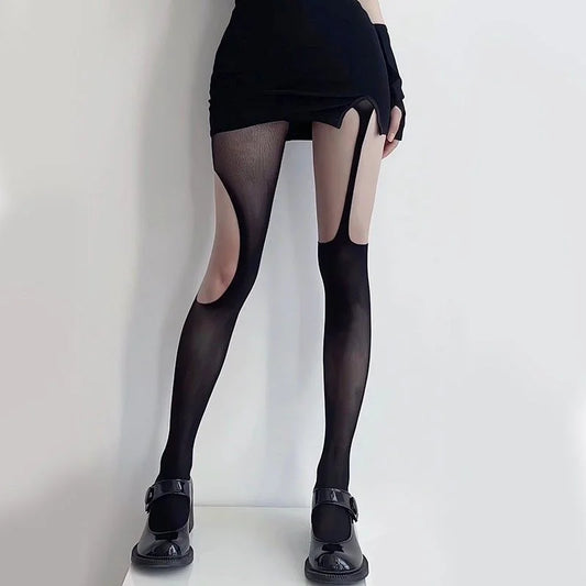 Rebel Kiss Torn Mesh Stockings