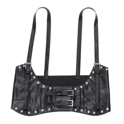 Stud Punk Shoulder Elastic Corset