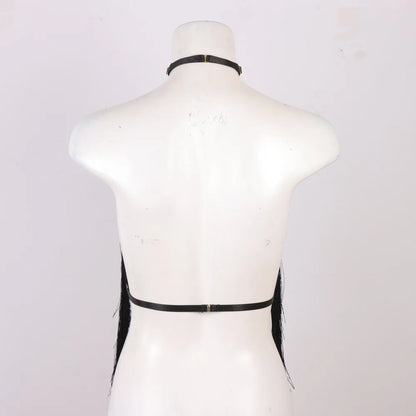 Noir Fringe Halter