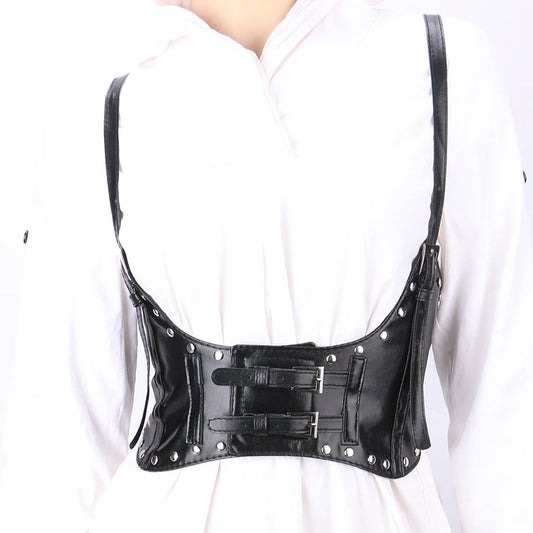 Stud Punk Shoulder Elastic Corset