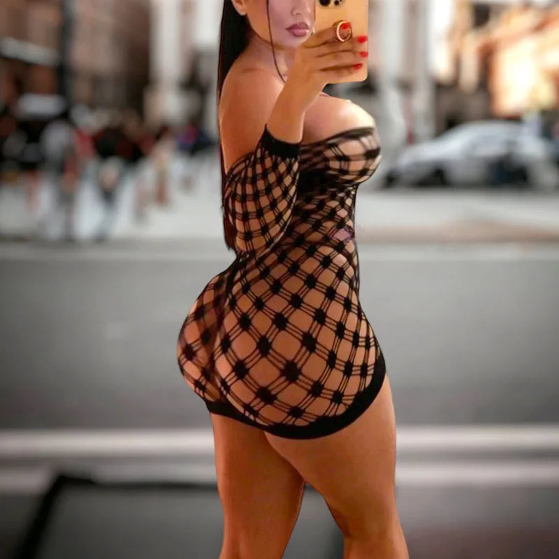 Shadowbound Fishnet Bodysuit