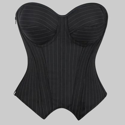 Midnight Stripes Overbust Corset