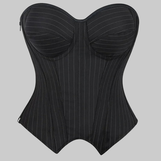 Midnight Stripes Overbust Corset