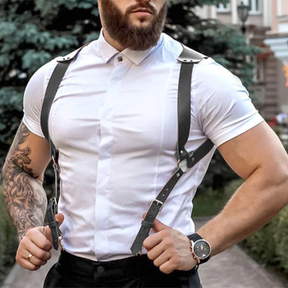 Men’s Studded Gothic Leather Harness Vest