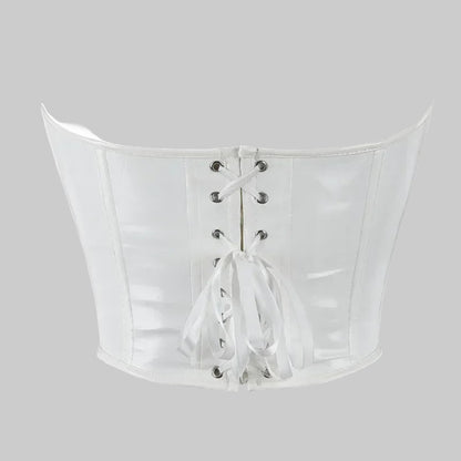 Shiny Leather Crop Top Corset
