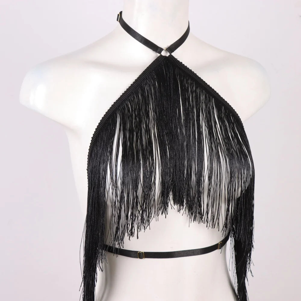 Noir Fringe Halter
