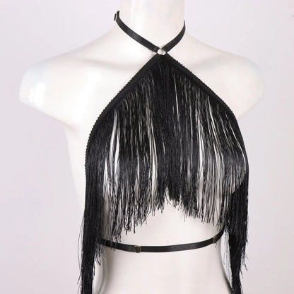 Noir Fringe Halter